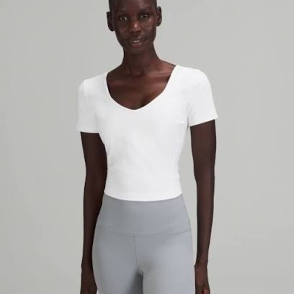 Lululemon Align Crop V-Neck Whit3 Women's Top